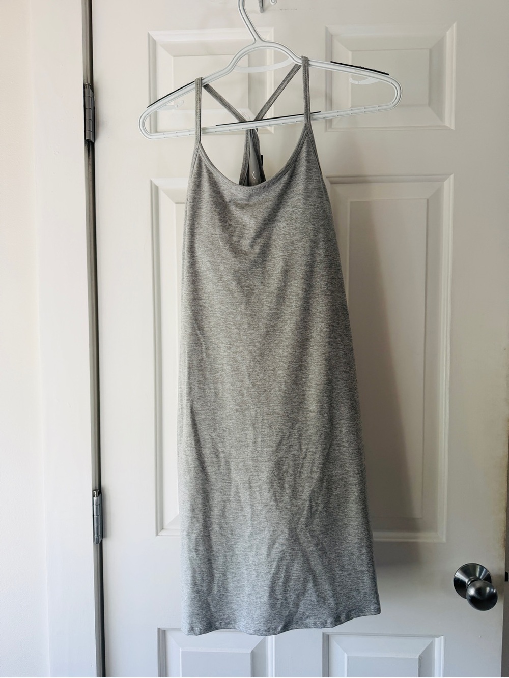 Kyodan Heather Gray Strappy Slip Midi Dress